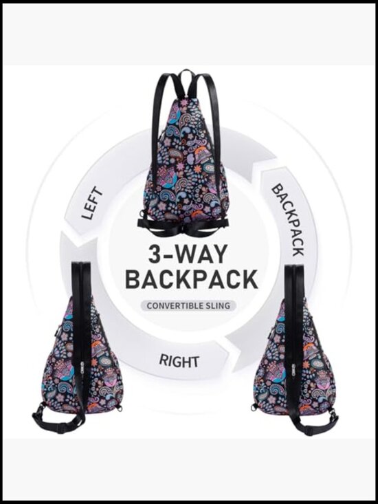 Convertible Sling Bag Lightweight Crossbody Backpack Travel Daypack main image 4